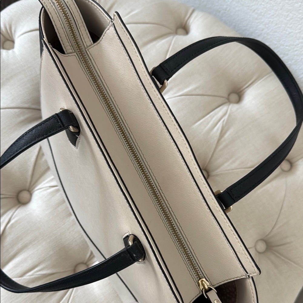 Kate Spade Cream & Black Structured Tote - Picture 3 of 14